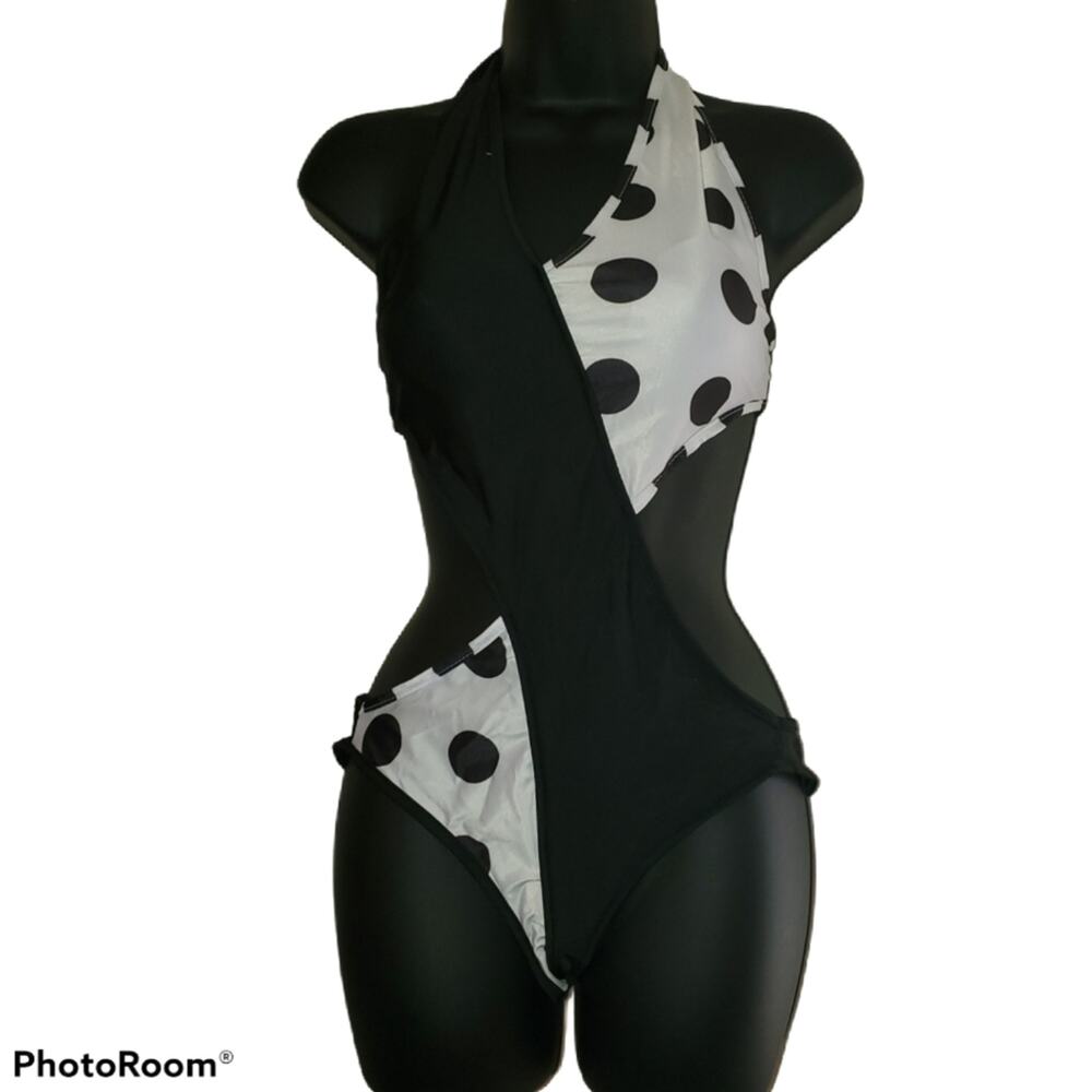 Shymon's World Black and White Polka Dot Monokini